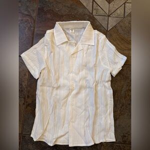 SHEIN Men's White and Cream Button Down Shirt